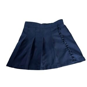 Wonder Nation Pleated Skort Girls Size 7 Navy Blue School Uniform Ruffle Detail